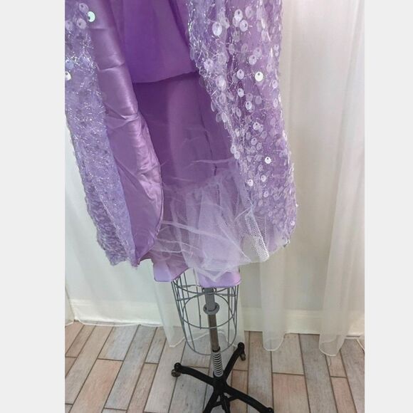 Alyce Paris Lilac Sequin Mini Dress Corset Back - Picture 8 of 8